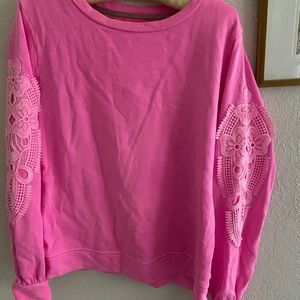 Lilly Pulitzer pink appliqué sweatshirt